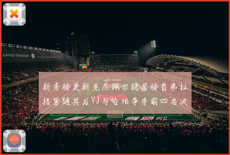 新秀榜更新克尼佩尔稳居榜首弗拉格紧随其后VJ与哈珀争夺前四名次